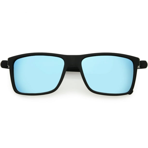 sunglass.la - Men's Matte Square Sunglasses Slim Arms Polarized Lens ...