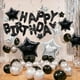 thumbnail image 4 of Juego de globos para decoración de fiesta de cumpleaños, 56 unidades, plateado/negro, 4 of 7