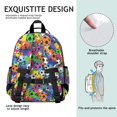 thumbnail image 5 of Football and Graffiti Multicolor Pattern Cute School Backpack Bag for School with Padded Back and Adjustable Shoulder Straps 15.25"x11.5"x5.25", 5 of 5