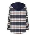 thumbnail image 5 of Gifts Usmixi Womens Winter Wool Jacket Womens Plaid Jacket Long Sleeve Button up Cozy Flannel Shirt Coat Loose Casual Hooded Shacket Outerwear with Pocket 2025 Wool Jacket, 5 of 5
