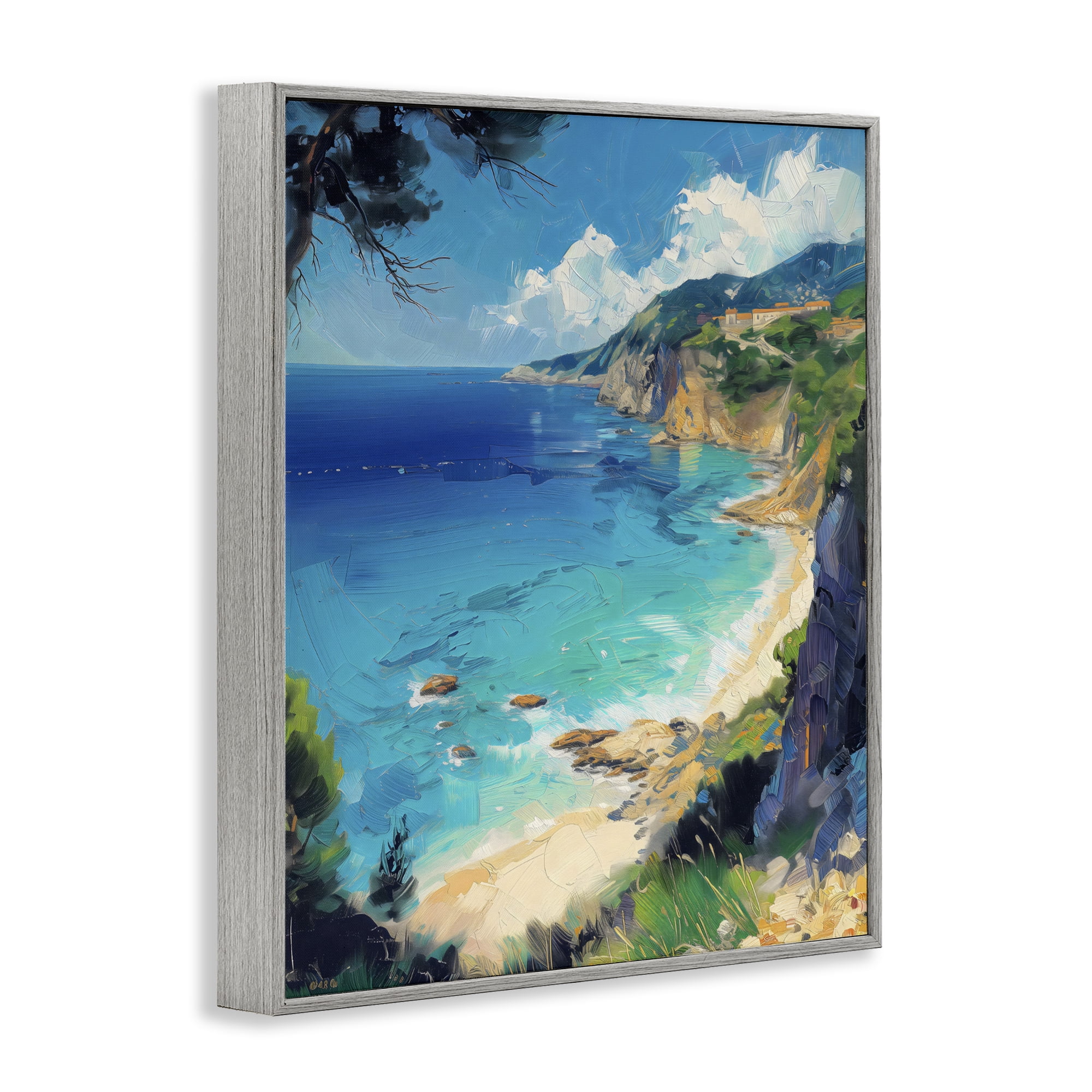 Stupell Industries View of Ocean Retreat Gray Framed Giclee Art, design by Creative Studio