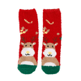 thumbnail image 2 of Socks AURORADY Autumn Winter Christmas Weaving Plush Warm Coral Plush Home Socks, Women Casual Crew Socks Pink, 2 of 4