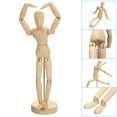 thumbnail image 3 of Uxcell 8" Wooden Mannequin Figure, Artist Drawing Manikin Model Flexible Movable 4Pack, 3 of 6