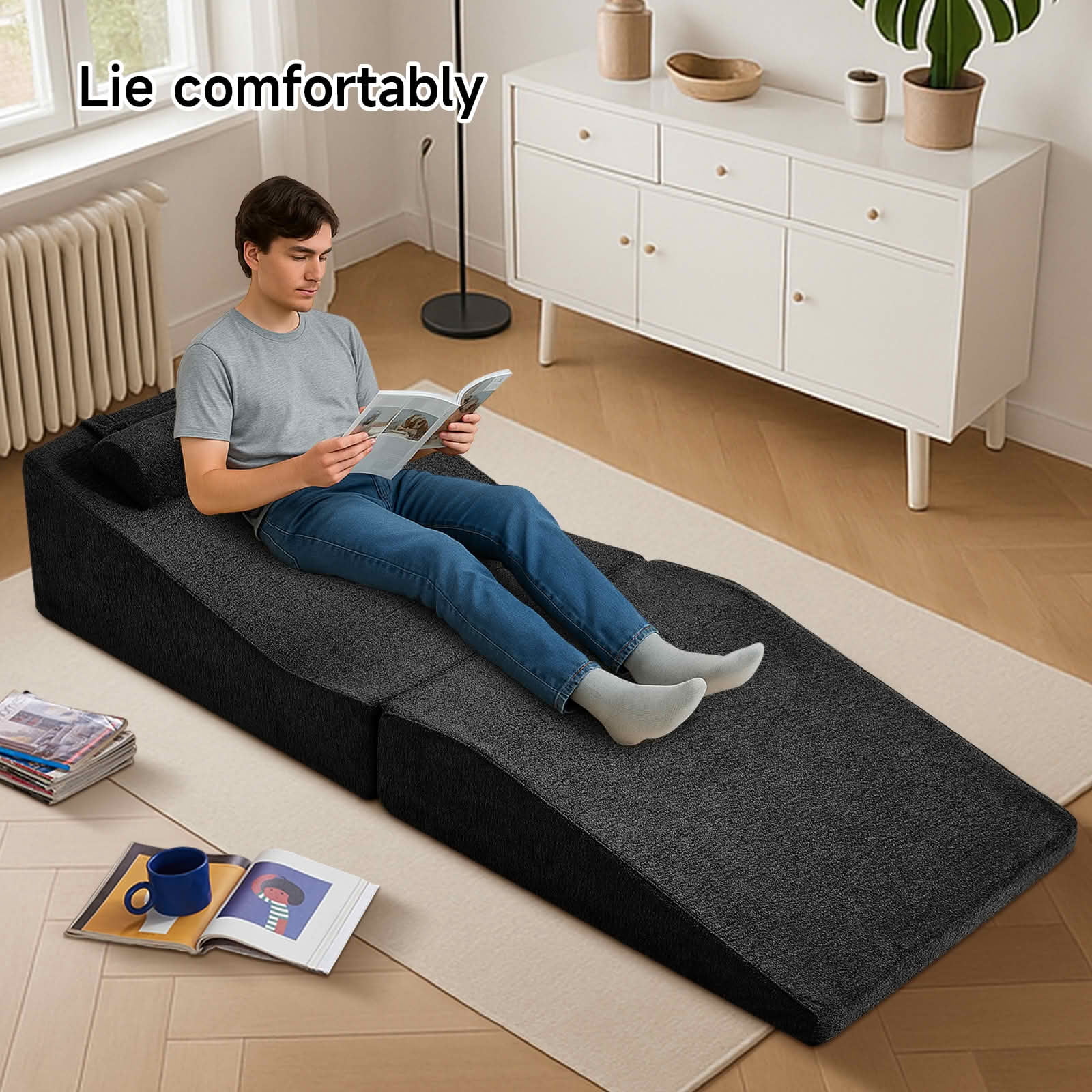 MAYEERTY High-Density Sponge Foldable Tatami Sofa Bed Multi-Use Lounge Chair No Assembly