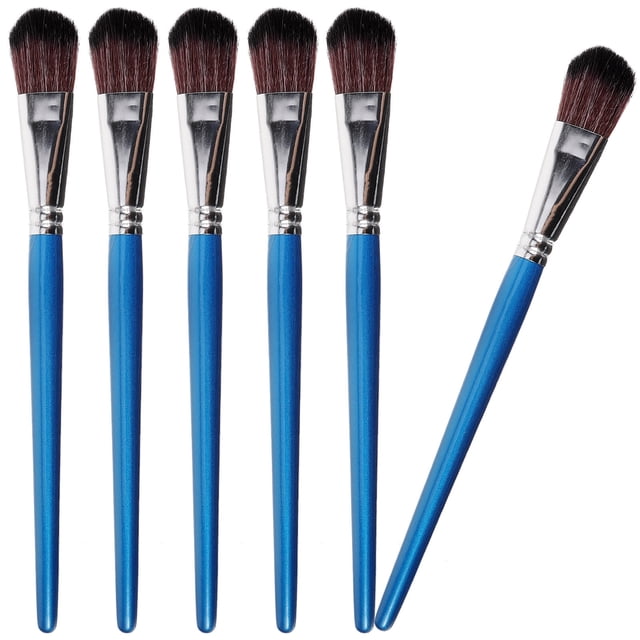 OULII 6Pcs Elliptical Head Brushes for Oil Acrylic Watercolor Professionals
