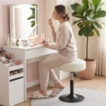 thumbnail image 4 of Furniliving Modern 360° Swivel Vanity Stools, Adjustable Height, Faux Leather White, 4 of 13
