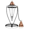 Outdoor Torch Tabletop Patio Garden Oil Lamp with Copper Top with Fiberglass Wick