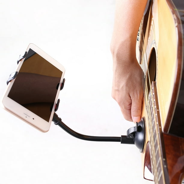 Guitare Smartphone Support Clip Ventouse Support de Téléphone Réglable pour  Guitare Électrique Acoustique Basse Corde Instrument de Musique Accessoire  