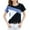 Blue, variant on EINCcm Womens Color Block Short Sleeve T Shirt Casual Basic Crew Neck Tee Summer Tunic Blouse