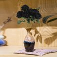 thumbnail image 4 of Artificial Rose Home Wedding Decor Fake Flower Bouquet Blossom High Quality Black Real Touch 7 Heads Of False Roses,A2, 4 of 5