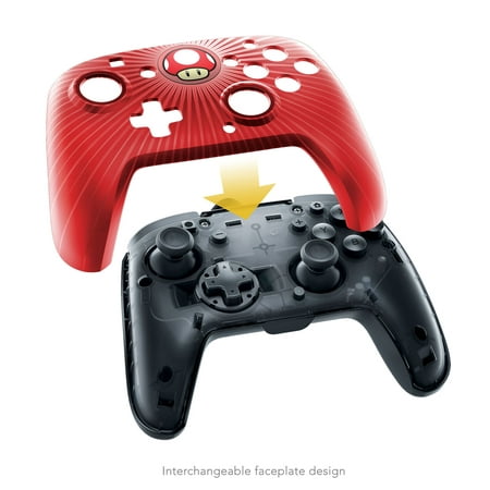 PDP Nintendo Switch Faceoff Super Mario Bros Red Mushroom Wired Pro Controller, (Best Controller For Smash Bros Melee)