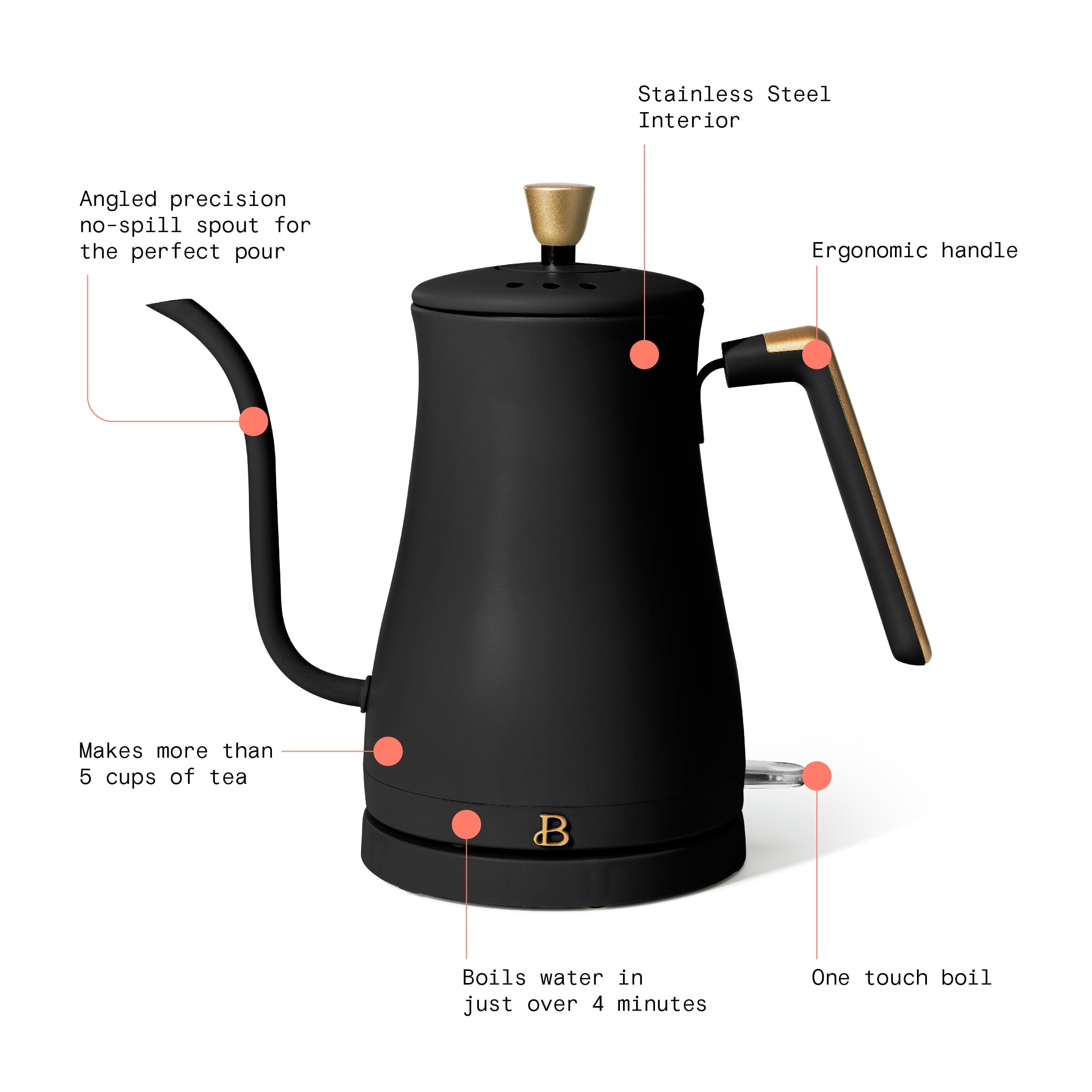 Electric Kettles, INTASTING Gooseneck Electric Kettle, ±1℉ Temperature –  Shopperss