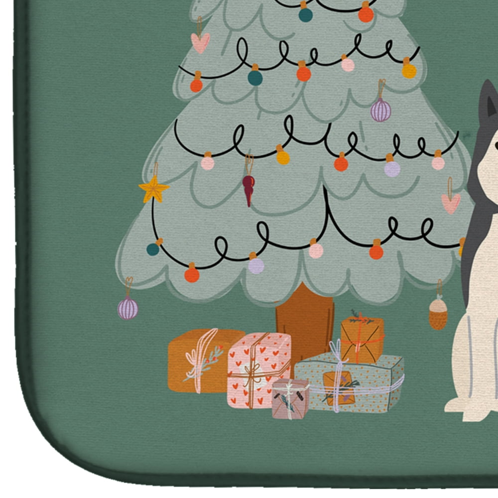 West Siberian Laika Spitz Christmas Everyone Dish Drying Mat