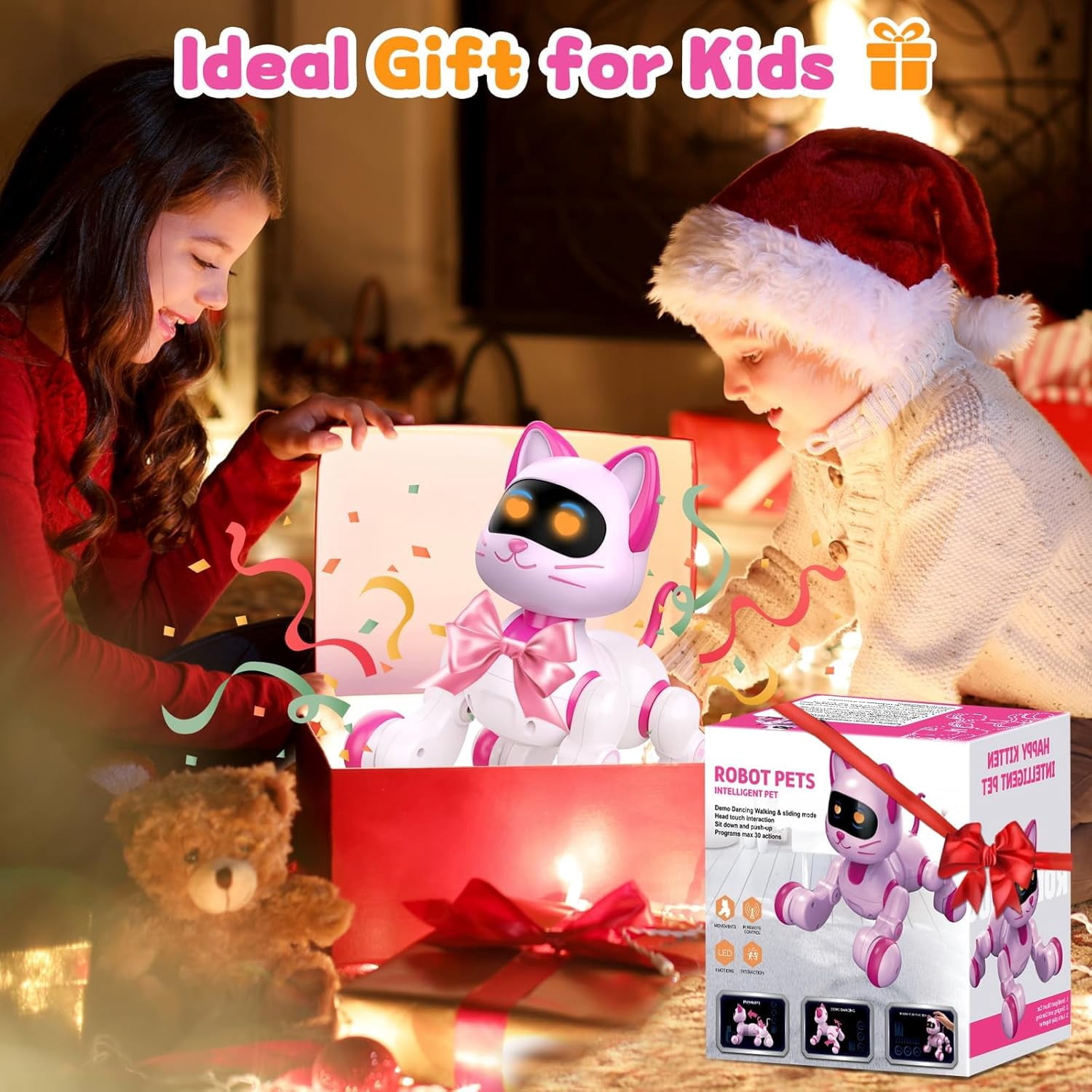 Gmdisc RC Robot Cat Toys for Kids, Gesture & Sensing Programmable Remote Control Smart Robot Toys for Age 3 4 5 6 7 8 Year Old Boys Girls Birthday Gift Present