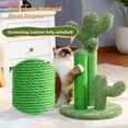 thumbnail image 5 of Cat Scratching Post Cactus Cat Scratcher Featuring with 3 Scratching Poles and Dangling Ball-Medium 23 Inches, 5 of 13
