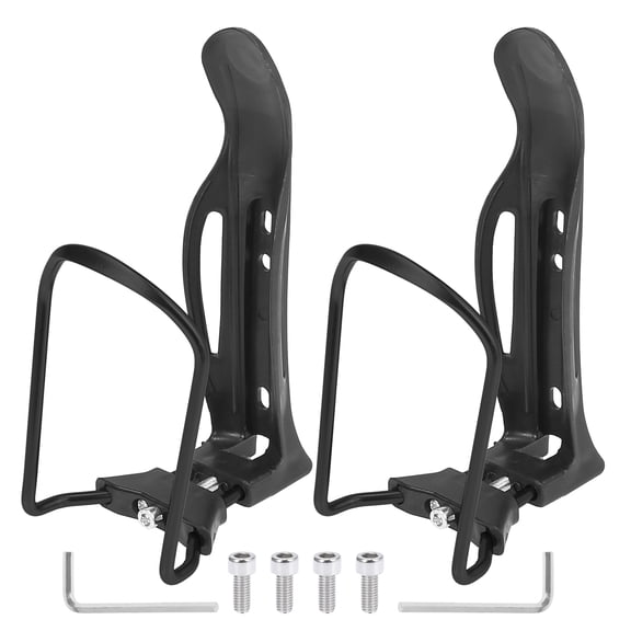 Unique Bargains 2pcs Adjustable Bicycle Water Bottle Cages for Mountain Road Bike Black