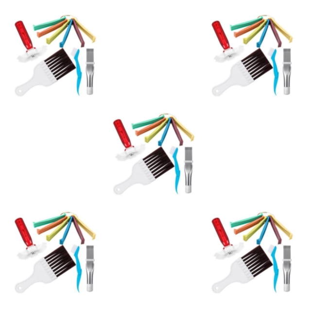 Naiovety 5x herramientas de limpieza de radiadores y eliminación de polvo Kit profesional para el hogar con materiales son un juego de cinco Type2 NO2