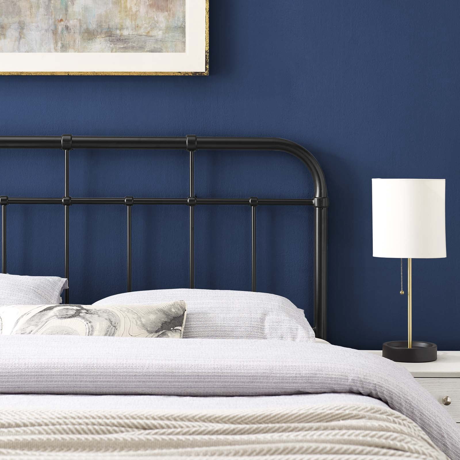 Headboard, Twin Size, Metal, Black, Modern Contemporary Urban Design, Bedroom Master Guest Suite