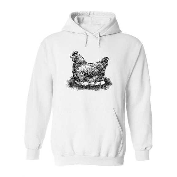 Hen Incubating Eggs Hoodie Women -Image by Shutterstock, Female XX-Large
