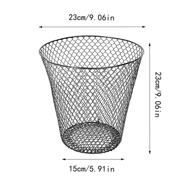 Wire Mesh Round Waste Lightweight Trash Can Open Top Wastebasket Recycling Desk School Garbage Cans Home & Custom Storage