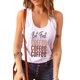 thumbnail image 4 of ABPHQTO Camiseta sin mangas blanca con gráfico But First COFFEE para mujer, 4 of 5