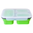 thumbnail image 2 of Fiambrera de Silicona Bewildely con 3 compartimentos plegable portátil para oficina Camping Picnic color Verde, 2 of 6