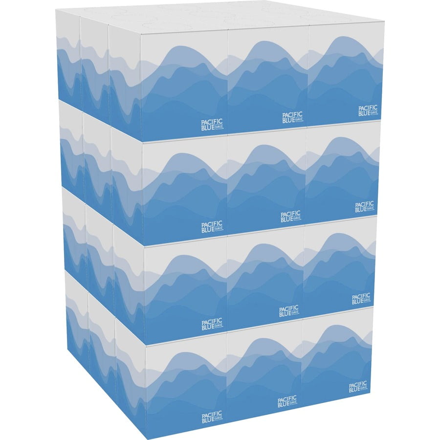 Pacific Blue Select Cube Box Facial Tissue - 2 Ply - 7.65" X 8.85" - White - Soft, Absorbent - 100 Per Box - 36 / Carton