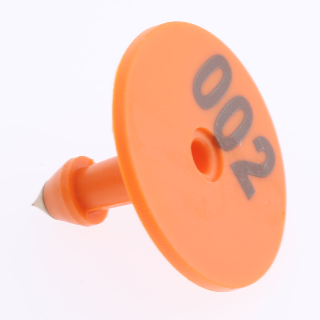 Flameer 100PCS Small Numbered Livestock Ear Tag for Pig Cow Cattle Goat Sheep Orange Heat and Chemical Resistance Combines Resilience 