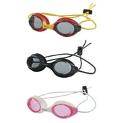 Dolfin Bungee Racer Swimming Goggles 3-Pack, Multi-Color (Adult, Unisex)