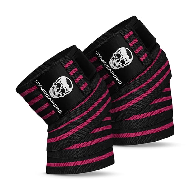 Rodilleras Gymreapers flexibles de 72 cm para sentadillas, color rosa (par)