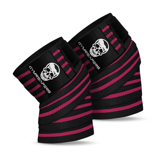 Rodilleras Gymreapers flexibles de 72 cm para sentadillas, color rosa (par)