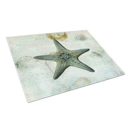 

Caroline s Treasures Starfish Glass Cutting Board Large