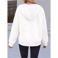 thumbnail image 2 of Hoodies for Women Sweatshirt Zip Up Hoodie Fall Fashion Trendy Long Sleeve Jackets Winter Clothing Outfits White S, 2 of 6