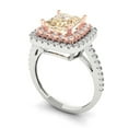 thumbnail image 2 of Clara Pucci 14K White/Rose Gold 2.07ct Morganite Halo Ring for Women, 2 of 8