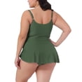 thumbnail image 4 of DARING DIVA Plus Size Swimdress Swimsuits for Women with Tummy Control 1X Army Green, 4 of 5