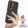 thumbnail image 6 of I-HONVA for Samsung Galaxy S25 FE Case,Shockproof Heavy Duty Rugged Phone Case Military-Grade Protection Phone Cover for Galaxy S25 FE Case,Stripe Black Orange, 6 of 7