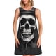 thumbnail image 1 of Disketp Black White Hat Skull para Vestido sin Mangas para Mujeres, Vestidos de Verano para Mujeres, Casual y Holgado para la Playa, 1 of 7
