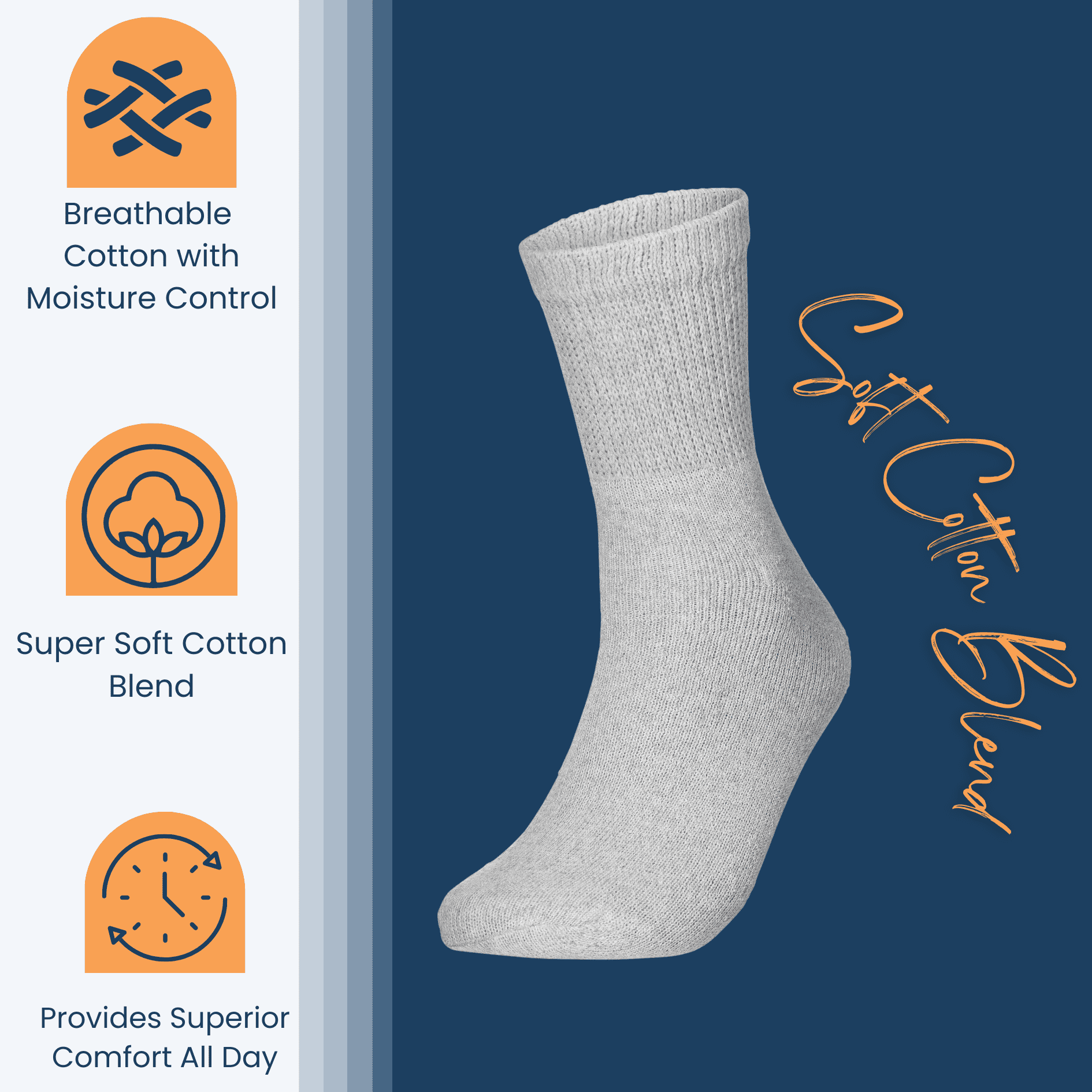 Special Essentials Diabetic Socks Ankle for Men & Women – 12 Pairs of Non-Binding Moisture-Wicking Neuropathy Socks