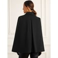 thumbnail image 4 of DARING DIVA Women's Split Sleeve Button Front Cape Coat Shawl Blazer Jacket Black XS, 4 of 6