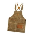 thumbnail image 4 of colaxi Canvas Apron Gardening Apron Cross Back Multipurpose Woodworking Shop Apron Tool Apron for Gardeners Electrician Carpenter Brown, 4 of 9