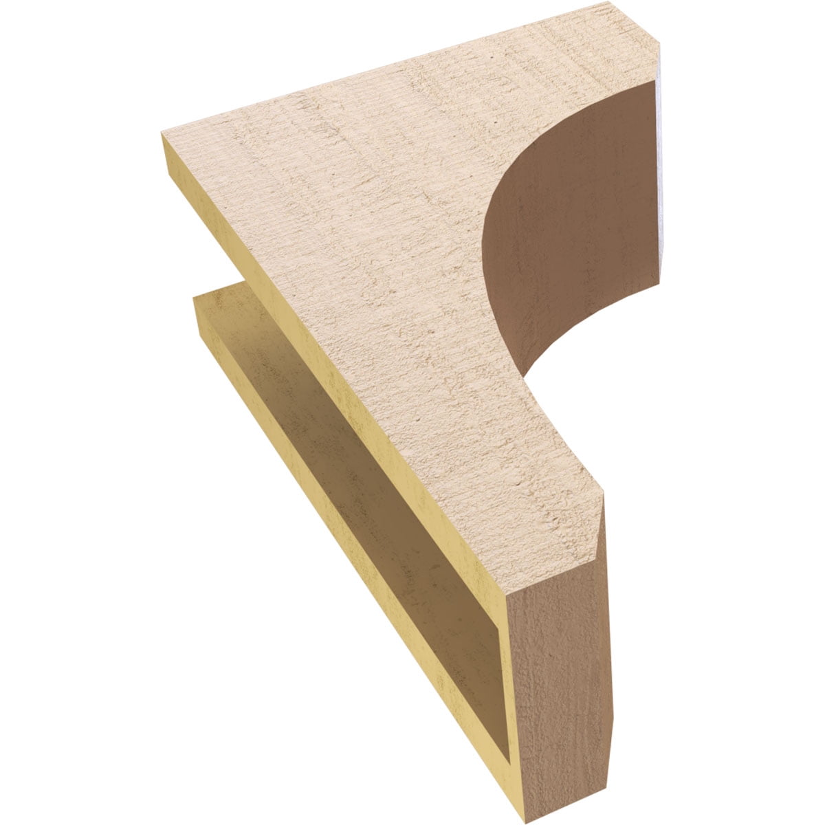 5"W x 10"D x 15"H Classic Legacy Rough Cedar Woodgrain TimberThane Corbel, Primed Tan