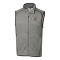 thumbnail image 2 of Men's Cutter & Buck Heather Gray Toledo Mud Hens Mainsail Sweater-Knit Full-Zip Vest, 2 of 3