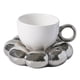 thumbnail image 1 of Taza de café y platillo con asa de porcelana antideslizante para vajilla de oficina en casa blanco, 1 of 9