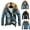 Blue, variant on FRSASU Men's Denim Jacket Single Breasted Jean Coat Casual Long Sleeve Trucker Hooded Jackets Outwear Black