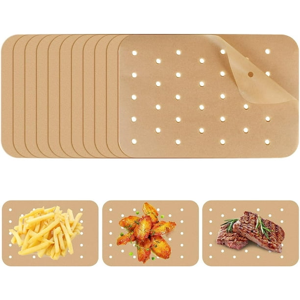 200 hojas de papel pergamino para freidora de aire Ninja Foodi Dual Air Fryer, compatible con papel pergamino perforado antiadherente