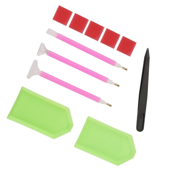 Painting Tools, Cross Stitch Accessories Set with Tweezer, Glue, Stitch Pen, Trays for DIY Projects