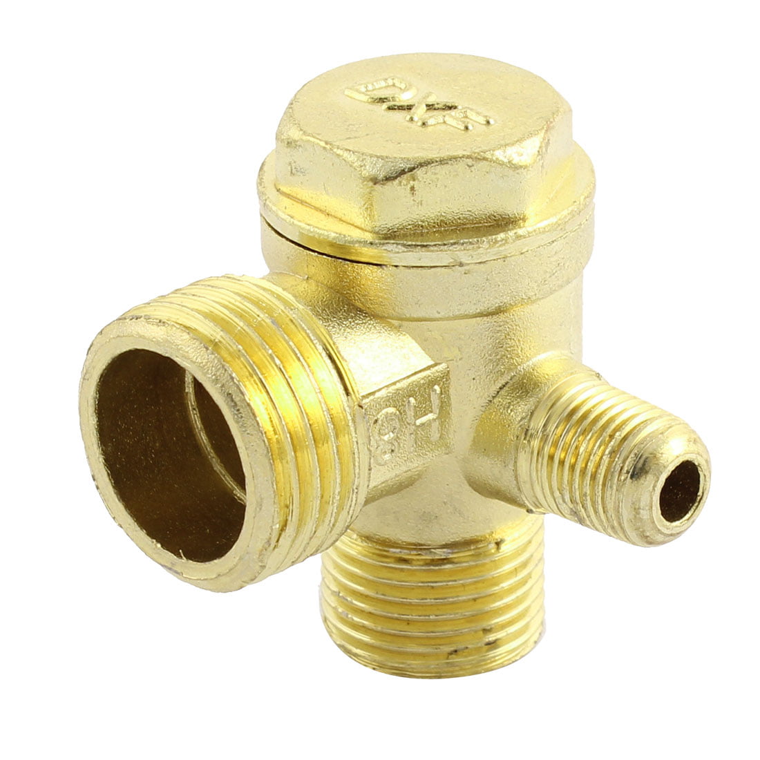 WUXUN-Valve 3 Port Brass Male Threaded Check Valve Connector Tool for Air Compressor Prevent Water Backflow