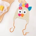 thumbnail image 3 of Sombrero de pavo perfecl para niños tejido de invierno cálido color beige, 3 of 7