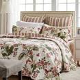 thumbnail image 5 of Greenland Home Butterflies 100% Cotton Reversible Oversized Botanical Quilt Set, 3-Piece Full/Queen, 5 of 5