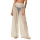 thumbnail image 2 of Pincandy Women See Through Sheer Mesh Pants Beach Swimsuit Bikini Bottom Cover up Party Club Elastic High Waist Wide Leg Pants, 2 of 7